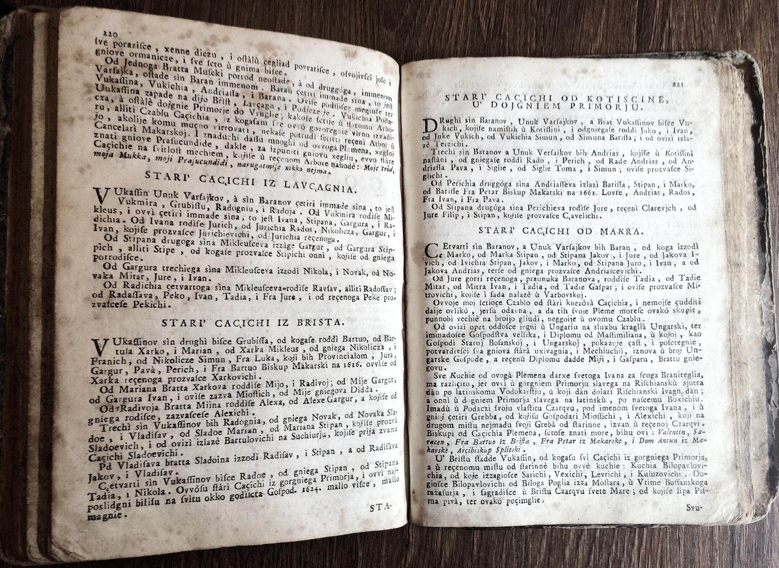 Genealogija porodice Ka&ccaron;i&cacute; (Cacich) iz knjige : Razgovor ugodni naroda slovinskoga 1759